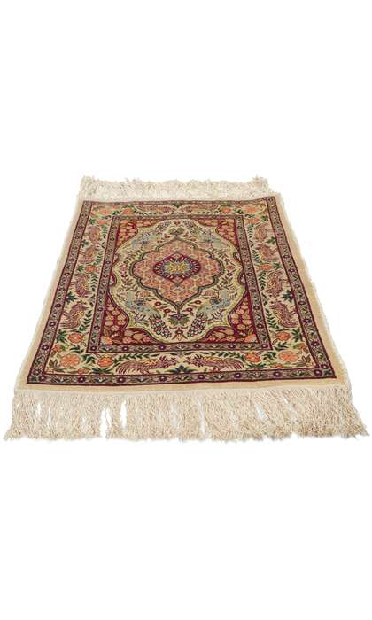 2 x 2 Vintage Turkish Silk Hereke Rug 78515