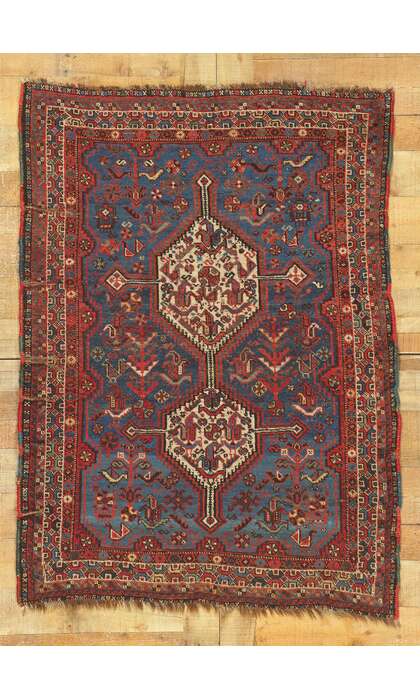 4 x 5 Antique Persian Shiraz Rug 78519
