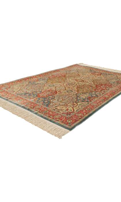 4 x 5 Vintage Turkish Silk Hereke Rug 78514