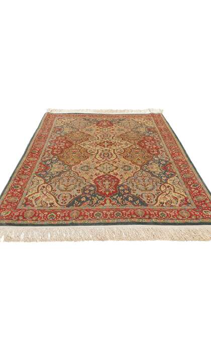 4 x 5 Vintage Turkish Silk Hereke Rug 78514