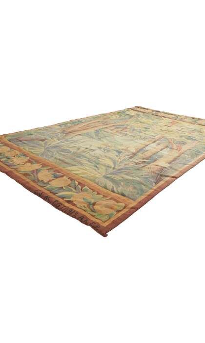 4 x 7 Antique French Scandinavian Verdure Tapestry 78461