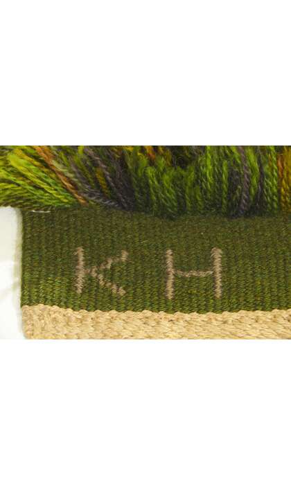 Swedish Rya Rug Klockaregardens Hemslojd KH Initials