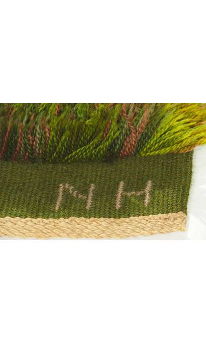 Swedish Rya Rug by Nea Hallfast NH Initials