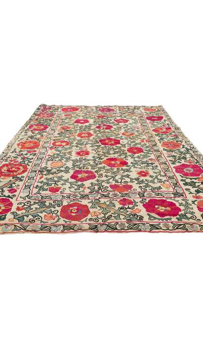 5 x 7 Antique Uzbek Bukhara Suzani Tapestry 78513