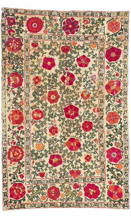 5 x 7 Antique Uzbek Bukhara Suzani Tapestry 78513