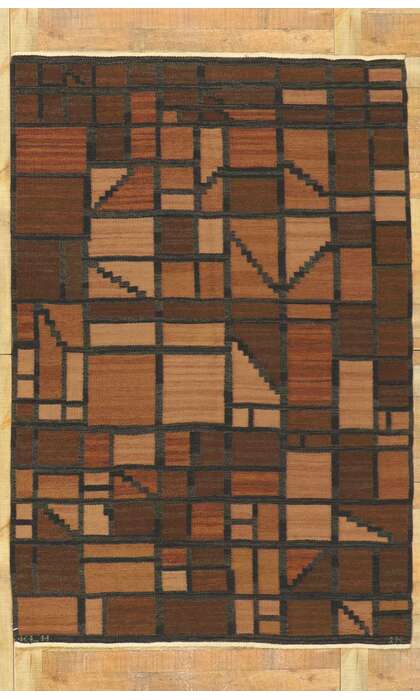 5 x 7 Vintage Swedish Rug Irma Kronlund Rollakan 78486