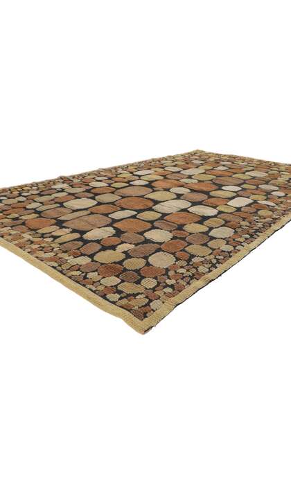 5 x 9 Vintage Swedish Relief Rug Halv-Flossa 78491