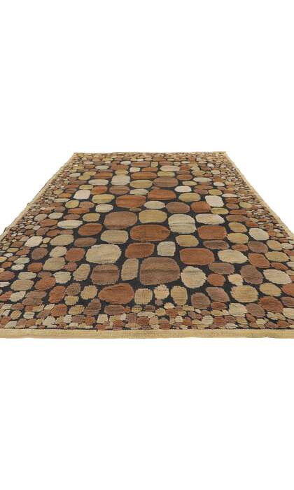 5 x 9 Vintage Swedish Relief Rug Halv-Flossa 78491