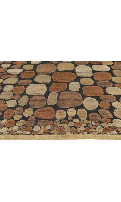 5 x 9 Vintage Swedish Relief Rug Halv-Flossa 78491