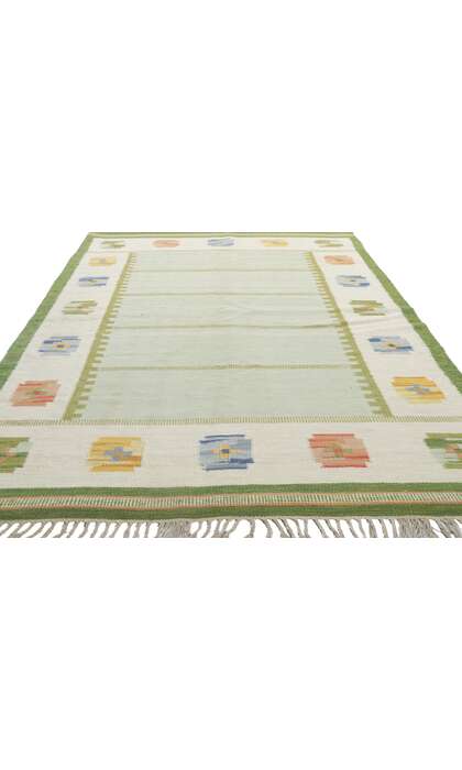 6 x 8 Swedish Kilim Rug Gripsholm Gron Strehog Rollakan 78267