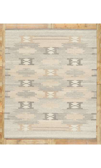 8 x 10 Scandinavian Modern Swedish Inspired Kilim Rug 30968