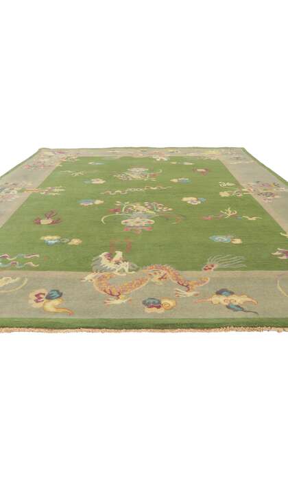 8 x 10 Modern Green Chinese Art Deco Rug 30922