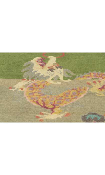 8 x 10 Modern Green Chinese Art Deco Rug 30922