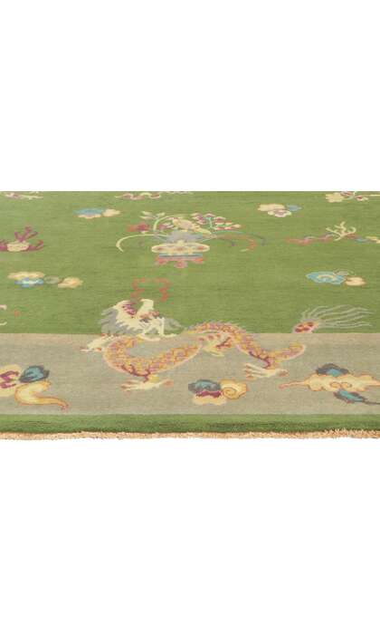 8 x 10 Modern Green Chinese Art Deco Rug 30922
