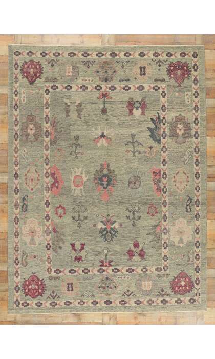 9 x 12 Colorful Turkish Oushak Rug 53863