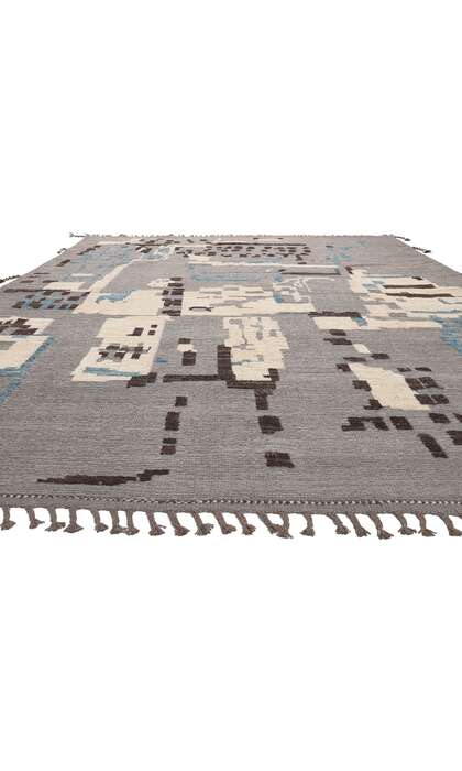 10 x 13 Modern Moroccan Rug High Low Pile 80983