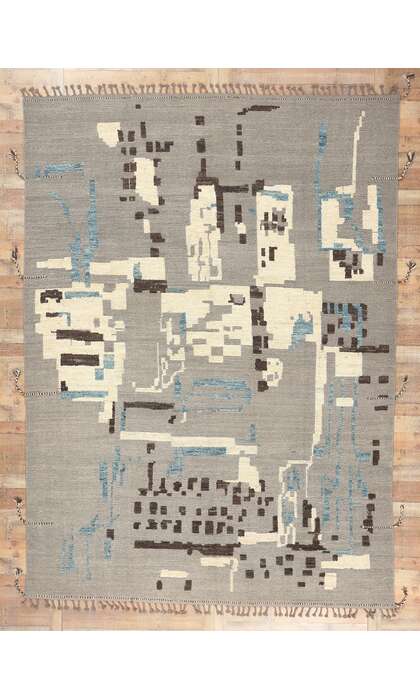 10 x 13 Modern Moroccan Rug High Low Pile 80983