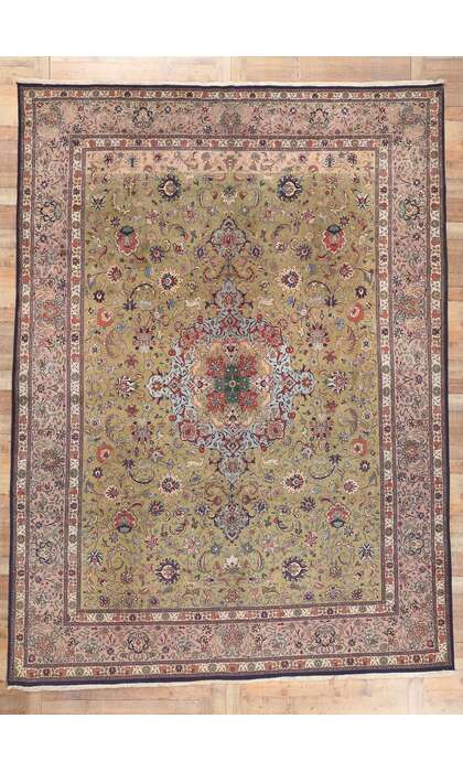 10 x 13 Vintage Persian Tabriz Rug 53864