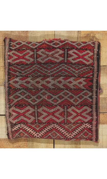 1 x 1 Moroccan Tribal Textile Fragment 78448