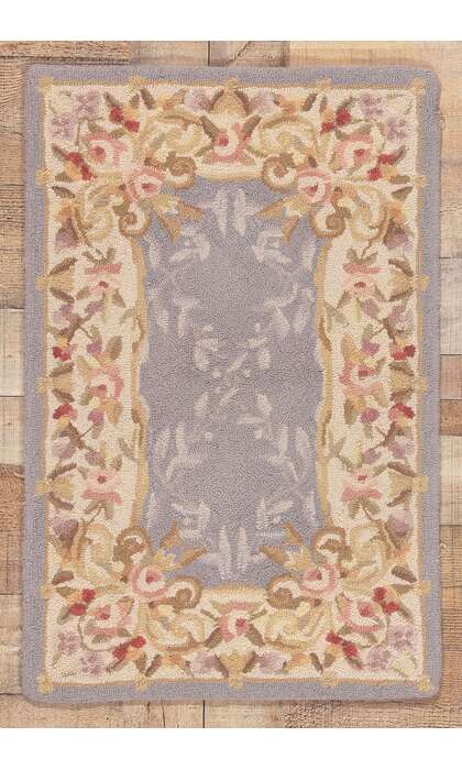 2 x 3 Vintage American Floral Hooked Rug 78554