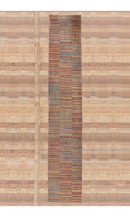 3 x 17 Colorful Striped Tibetan Runner Rug 78534