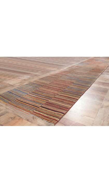 3 x 17 Colorful Striped Tibetan Runner Rug 78534