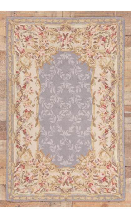 3 x 5 Vintage American Floral Hooked Rug 78552