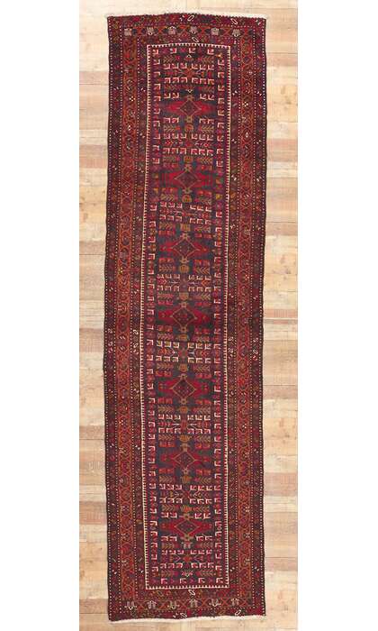 4 x 14 Antique Persian Heriz Rug Runner 61254