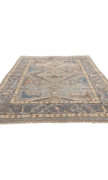 4 x 7 Earth-Tones Modern Oushak Rug 81001