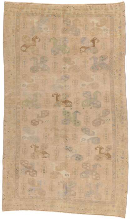 4 x 7 Vintage Turkish Oushak Rug 53689
