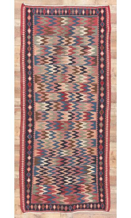5 x 11 Vintage Persian Shahsavan Kilim Rug 61240