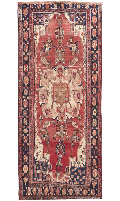 5 x 11 Vintage Persian Hamadan Rug 61249