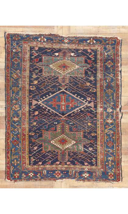 5 x 6 Antique Persian Serapi Rug 78541
