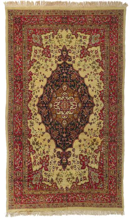 6 x 11 Vintage Indian Isfahan Rug 78304