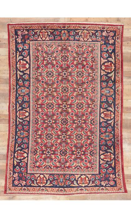 7 x 10 Vintage Red Persian Mahal Rug 61227
