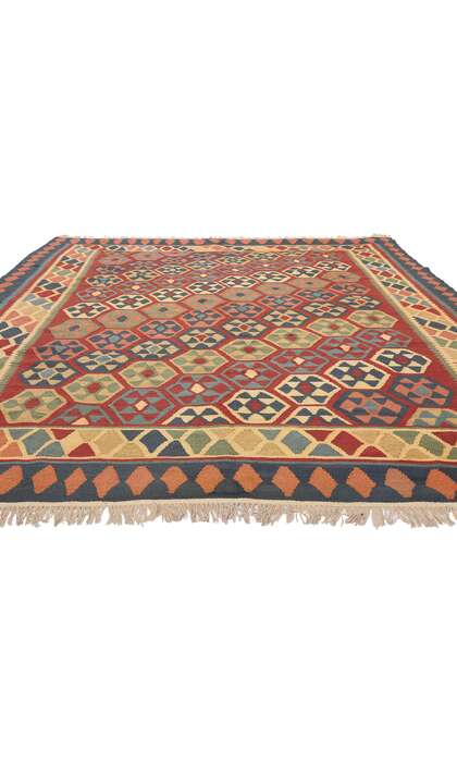 7 x 9 Vintage Persian Tribal Shiraz Kilim Rug 61232