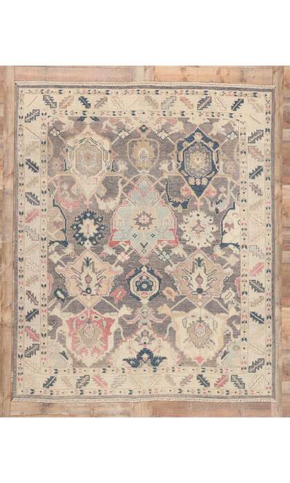 8 x 10 Earth-Tone Modern Oushak Rug 80988