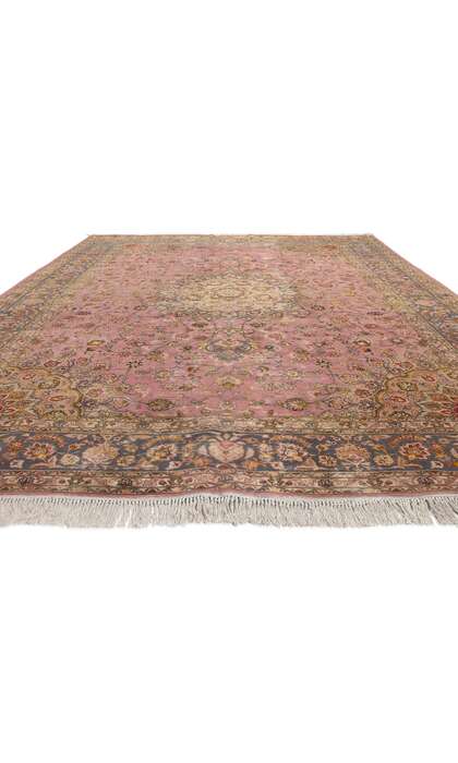 8 x 11 Vintage Pink Persian Tabriz Rug 77721
