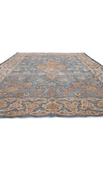 8 x 12 Vintage Blue Persian Isfahan Rug 61251