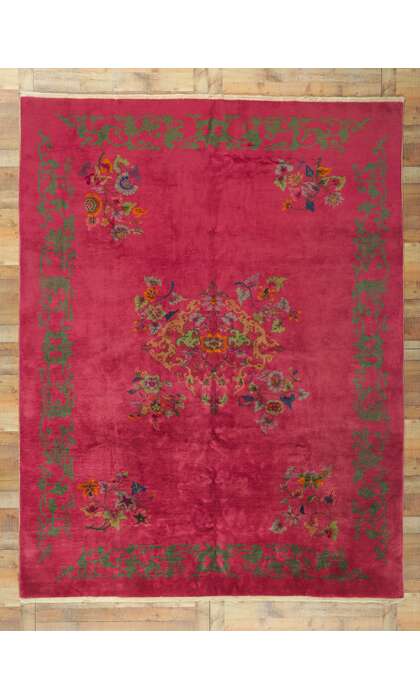 9 x 12 Antique Chinese Art Deco Rug 78301