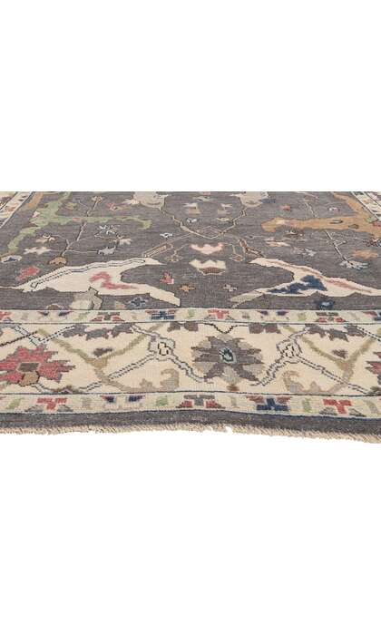 9 x 12 Earth-Tone Modern Oushak Rug 80989