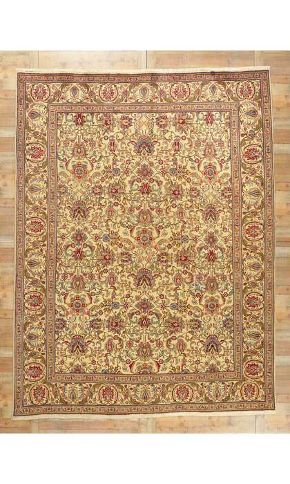 10 x 13 Vintage Persian Tabriz Rug 75888