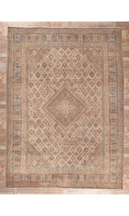 10 x 14 Distressed Vintage Persian Joshegan Rug 78597