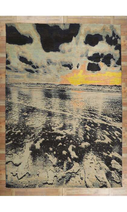 10 x 14 Abstract Seascape Area Rug 80751