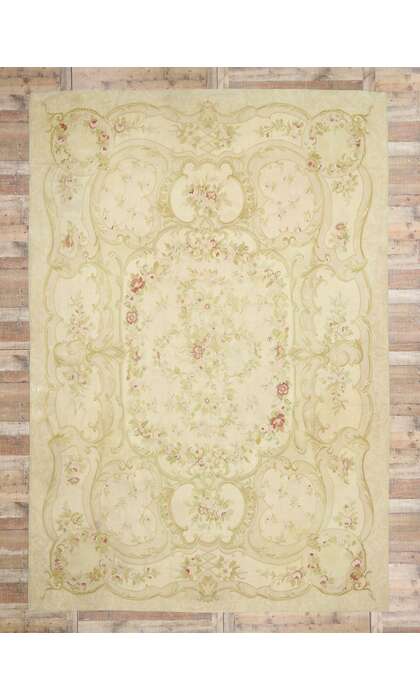10 x 14 Vintage French Aubusson Rug 78082