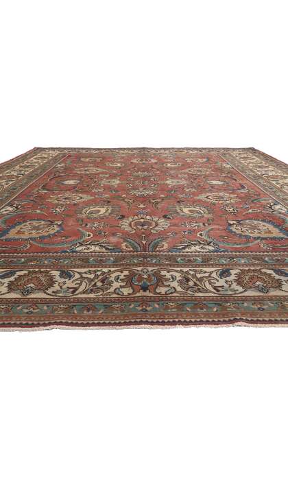 11 x 14 Rustic Vintage Persian Tabriz Rug 78590