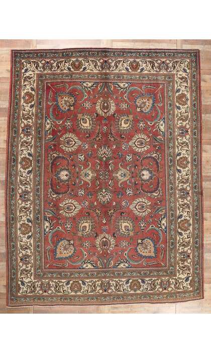 11 x 14 Rustic Vintage Persian Tabriz Rug 78590