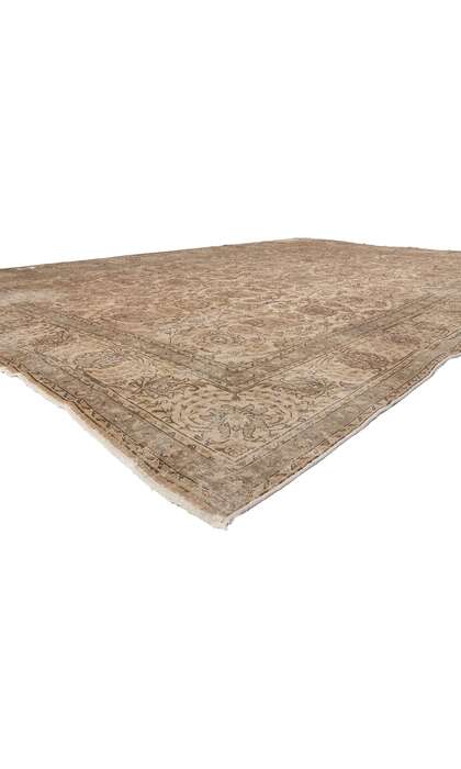 11 x 16 Earth-Tone Vintage Persian Tabriz Rug 78583