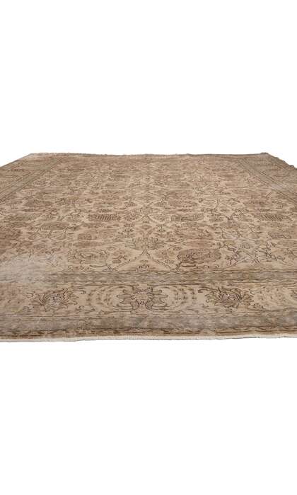 11 x 16 Earth-Tone Vintage Persian Tabriz Rug 78583