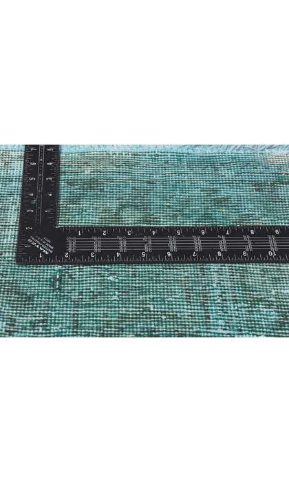 11 x 17 Vintage Persian Teal Overdyed Rug 78584